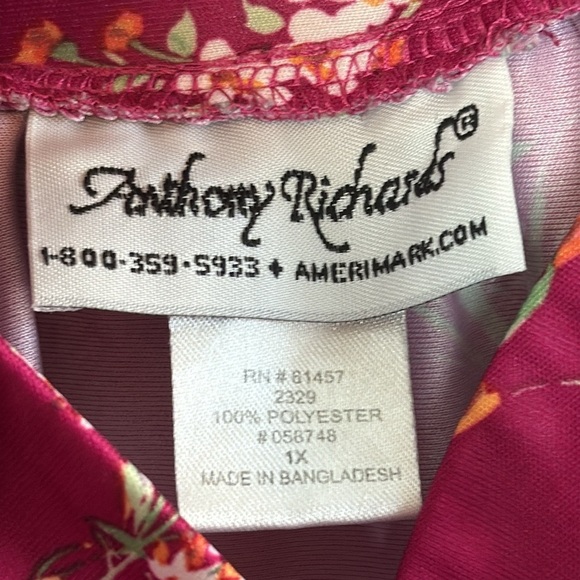 Anthony Richards Vintage Pink Floral Flutter Sleeve Midi Dress SIze 1X - Picture 2 of 7